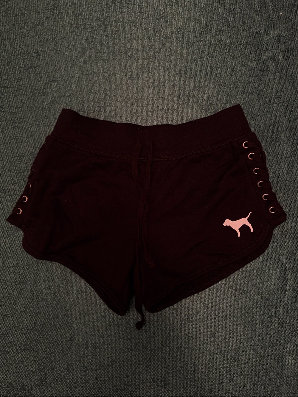 PINK Victoria's Secret Black Athletic Shorts with Pink Dog Logo Bundle